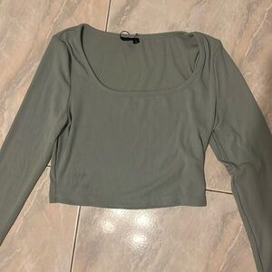 shein mint green crop long sleeve size small